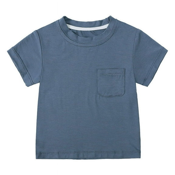 ZyeKqe Baby Clothes Toddler Boys Girls Pajamas Tops Short Sleeve Shirts Round Neck T Shirts Solid Color Loungewear