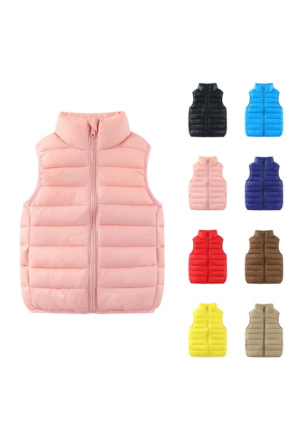 Baby Clothes Toddler Boys Girls Puffer Vests Zipper Sleeveless Outerwear Unisex Kids Warm Winter down Coats