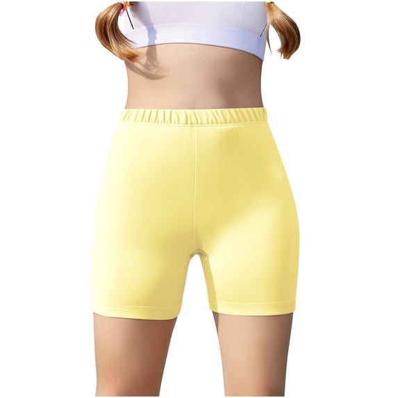 ZyeKqe Baby Clothes Toddler Girls Cotton Biker Shorts High Waisted Bottom Shorts Solid Color Pull on Under Dress Shorts