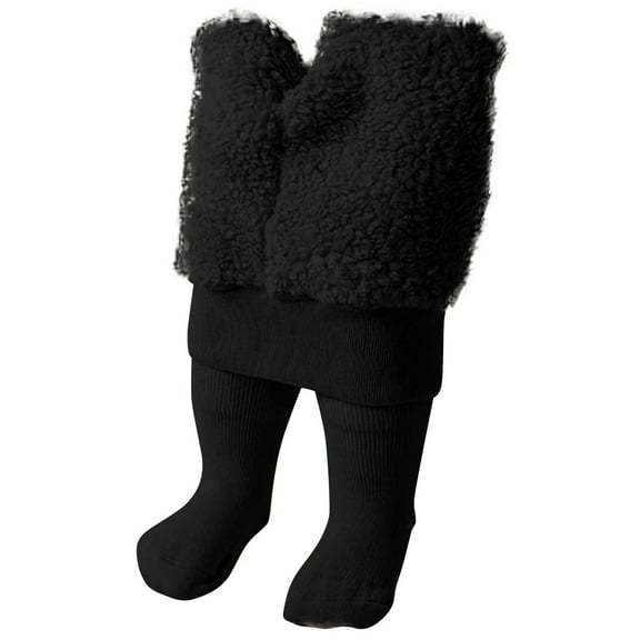 ZyeKqe Baby Clothes Toddler Girls Fleece Lined Bottom Leggings Winter Warm Cable Knit Pantyhose Cotton Stockings