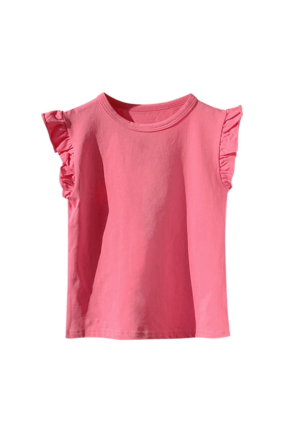 Baby Clothes Toddler Girls Tank Tops Newborn Cap Sleeveless Shirts Infant Solid Color Cute Summer Tops