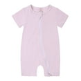 thumbnail image 1 of ZyeKqe Baby Clothing Infant Unisex Baby Girl Boys Short Sleeve Crewneck Romper Zipper Summer Jumpsuit, 1 of 2