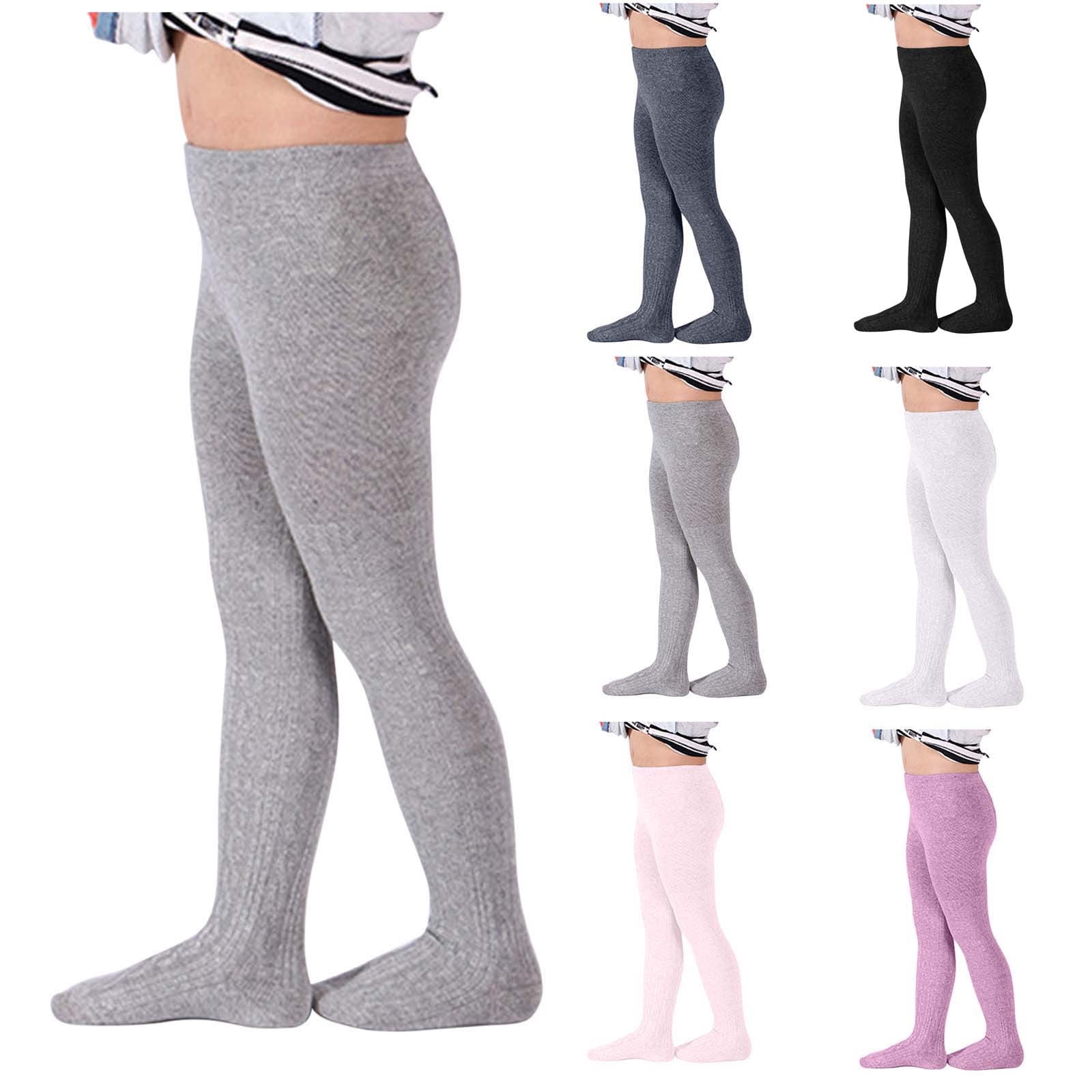 Baby Toddler Girl's Tights Ribbed Knit Leggings Little Girls Seamless Stockings Cotton Pantyhose