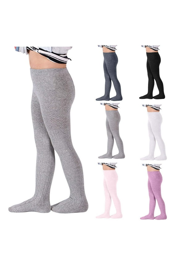Baby Toddler Girl's Tights Ribbed Knit Leggings Little Girls Seamless Stockings Cotton Pantyhose