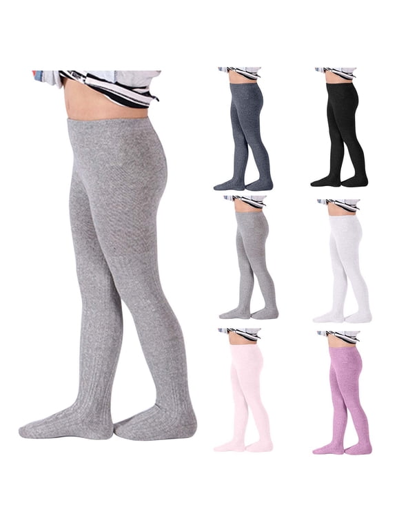 Baby Toddler Girl's Tights Ribbed Knit Leggings Little Girls Seamless Stockings Cotton Pantyhose