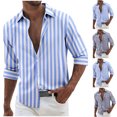 thumbnail image 1 of ZyeKqe Blouses for Men Casual Long Sleeve Button down Shirts Summer Beach Tops Dress Shirts, 1 of 7