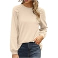 thumbnail image 1 of ZyeKqe Blouses for Women Dressy Casual Long Sleeve Business Top Crewneck Loose Fitted Office Work Blouse, 1 of 7
