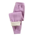 thumbnail image 1 of ZyeKqe Boys Girls Sherpa Lined Pants High Waisted Fleece Lounge Pants Thicken Warm Winter Trousers Loungewear, 1 of 6