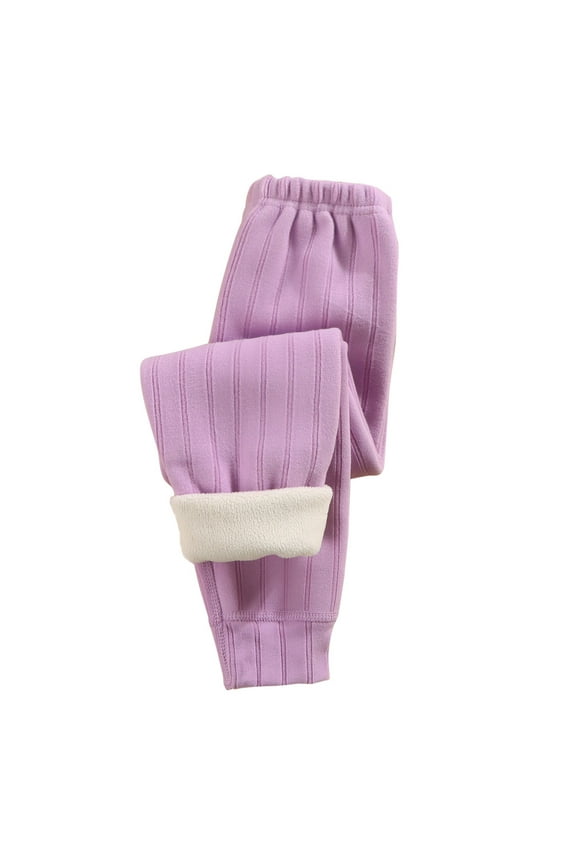 Boys Girls Sherpa Lined Pants High Waisted Fleece Lounge Pants Thicken Warm Winter Trousers Loungewear