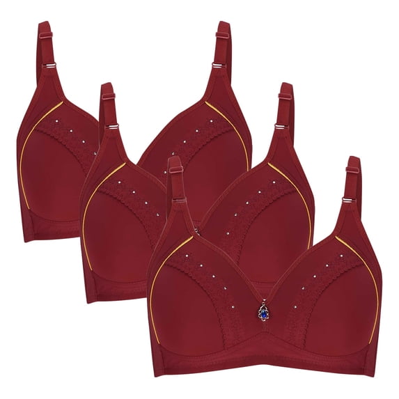 ZyeKqe Bras for Women 3 Pack Wireless Full Coverage Push up Bras Comfortable Fashion Everyday Lace Bras