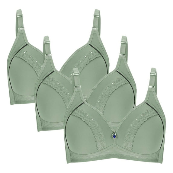 ZyeKqe Bras for Women 3 Pack Wireless Full Coverage Push up Bras Comfortable Fashion Everyday Lace Bras