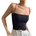 thumbnail image 1 of ZyeKqe Camisole Tops for Women Adjustable Strap Sleeveless Shirts Square Neck Undershirts Vest Stretchy Sim Fitted Cami Top, 1 of 3