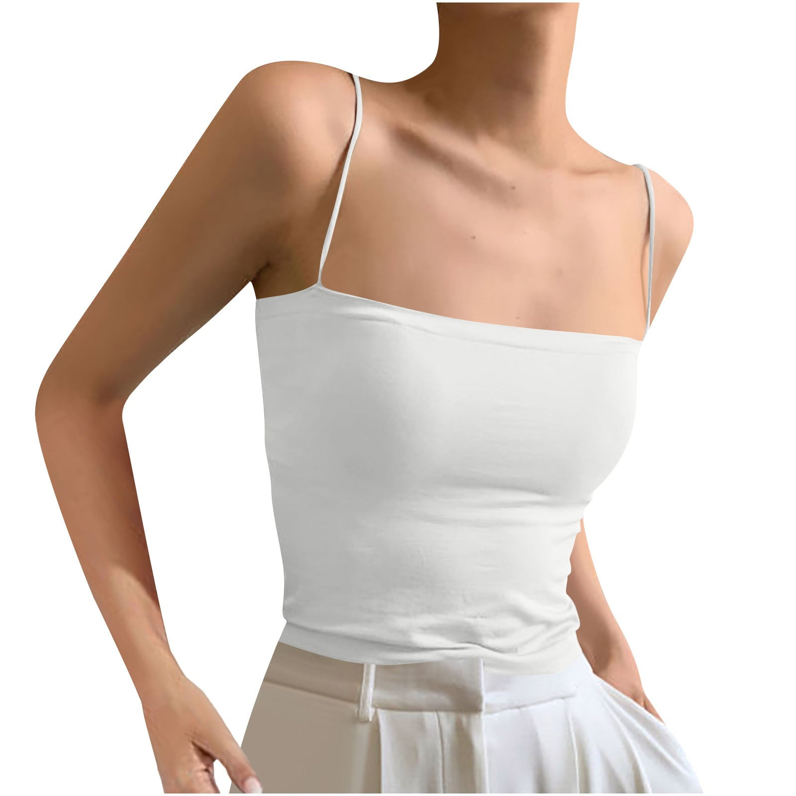 No Boundaries Rib Cami Top - Soft Stretchy Fabric - Walmart.com