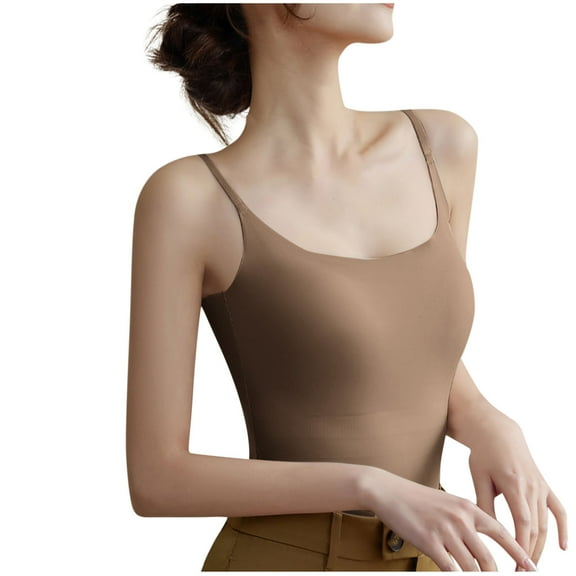 ZyeKqe Camisole Tops for Women Spaghetti Strap Sleeveless Undershirts Stretchy Soft Base Layer Vest Loungewear