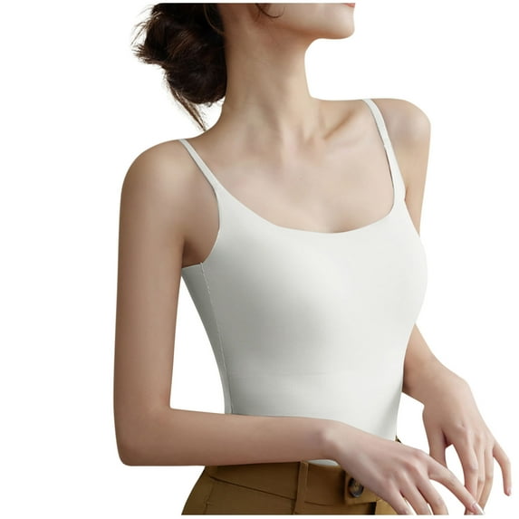ZyeKqe Camisole Tops for Women Spaghetti Strap Sleeveless Undershirts Stretchy Soft Base Layer Vest Loungewear