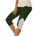 thumbnail image 1 of ZyeKqe Capri Leggings for Women High Waisted Slim Fitted Beach Capris Fashion Lace Stitching Summer 3/4 Pants, 1 of 6