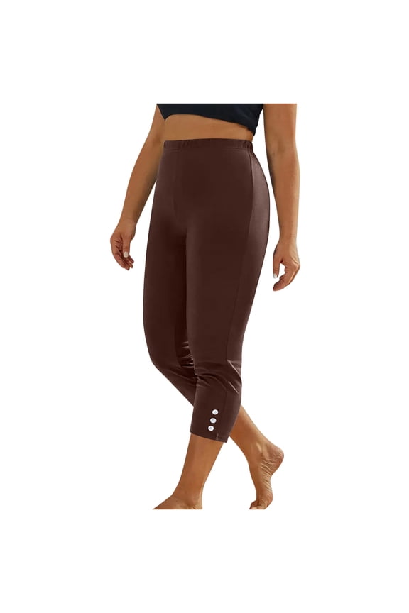 Capri Leggings for Women High Waisted Yoga Capris Stretchy Slim Fitted Summer Cropped Beach Pants