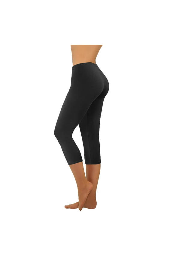 Capri Leggings for Women Summer Cropped High Waist Yoga Pants Comfy Stretchy Silm Fitted Capris
