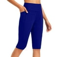thumbnail image 1 of ZyeKqe Capri Leggings with Pockets for Women High Waisted Yoga Capris Knee Length Workout Cropped Tights, 1 of 6