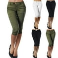 thumbnail image 1 of ZyeKqe Capri Pants for Women High Waisted Yoga Capri Leggings Button Zipper Solid Color Summer Cropped Pants, 1 of 9
