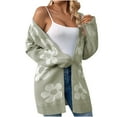 thumbnail image 1 of ZyeKqe Cardigan Sweaters for Women V Neck Long Sleeve Open Front Floral Printed Loose Outwear, 1 of 4