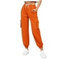 thumbnail image 1 of ZyeKqe Cargo Joggers for Women Drawstring Elastic Waisted Oversized Fleece Sweatpants Spring Fall Fashion Outfits, 1 of 7
