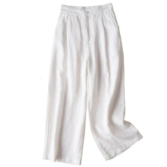 ZyeKqe Cargo Pants Women High Waisted Business Casual Pants Baggy Straight Leg Trousers with Pockets