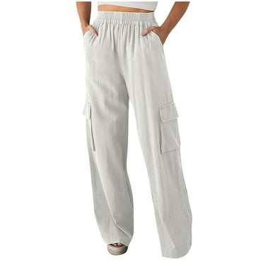 ZyeKqe Cargo Pants Women Wide Leg Sweatpants Elastic High Waisted Baggy Trousers 2024 Trendy Clothes