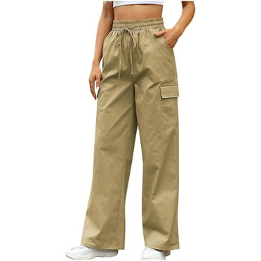 ZyeKqe Cargo Pants Women Wide Leg Sweatpants Elastic High Waisted Baggy Trousers 2024 Trendy Clothes