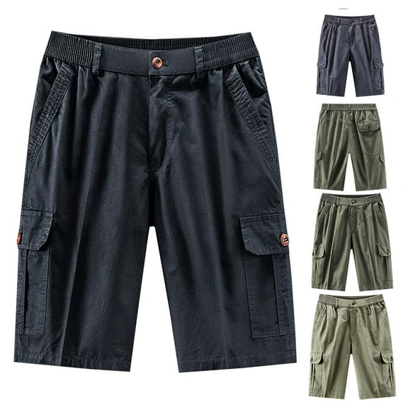 ZyeKqe Cargo Shorts for Men High Waisted Outdoor Hiking Shorts Straight Wide Leg Summer Casual Shorts
