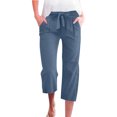 thumbnail image 1 of ZyeKqe Carpi Pants for Women Bowknot High Waisted Dress Capris Straight Wide Leg Business Casual Cropped Slacks, 1 of 8