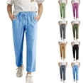 thumbnail image 1 of ZyeKqe Casual Pants for Girls Boys Drawstring Waist Straight Leg Loose Comfy Lounge Pants with Pockets, 1 of 10