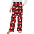 thumbnail image 1 of ZyeKqe Christmas Pants for Women High Waisted Lounge Pants Straight Wide Leg Casual Comfy Pajamas Pants Loungewear, 1 of 3