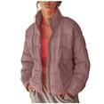 thumbnail image 1 of ZyeKqe Coats for Women Stand Collar Long Sleeve Zip up Jackets Fall Winter Solid Color Outwear with Pockets, 1 of 6