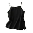 thumbnail image 1 of ZyeKqe Cotton Linen Camisole Tops for Women Spaghetti Strap Sleeveless Shirts Side Split Loose Fitted Blouses Top, 1 of 7