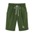 thumbnail image 1 of ZyeKqe Cotton Linen Shorts for Women Drawstring High Waisted Kneen Length Shorts Graphic Print Summer Casual Comfy Shorts, 1 of 3