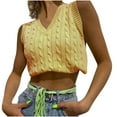 thumbnail image 1 of ZyeKqe Cropped Sweater Vest for Women Sleeveless Knit Top V Neck Pullover Tank Top Solid Color, 1 of 3