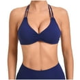thumbnail image 1 of ZyeKqe Deep V Neck Sport Bras for Women Cirss Cross Back Yoga Bras Low Coverage Wireless Workout Bras, 1 of 5