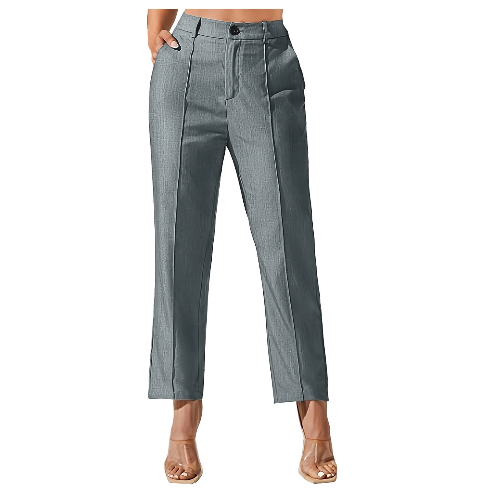 ZyeKqe Dress Pants for Women Dressy Casual Business Pants Straight Leg ...