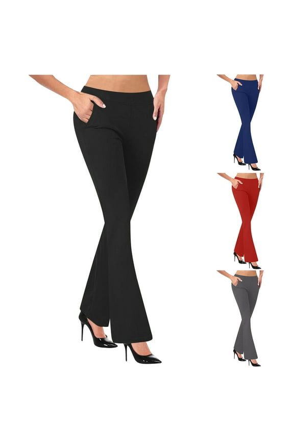 Dress Pants for Women High Waisted Business Casual Pants Bootcut Wide Leg Bell Bottom Work Trousers