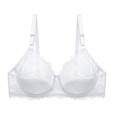 ZyeKqe Everyday Bras for Women Underwire Adjustable Strap Lace Mesh Bras See Through Half Coverage Bras