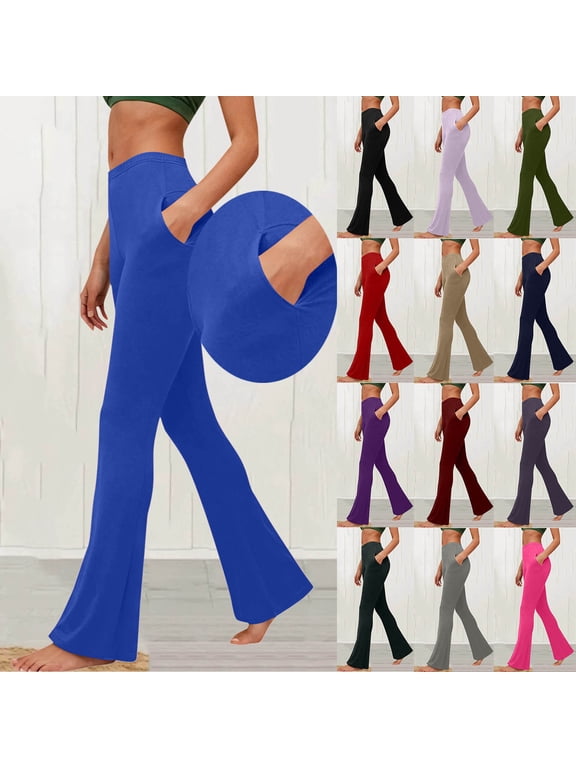 Flared Leggings for Women High Waist Workout Bell Bottoms Stretch Running Gym Activewear Skinny Yoga Pants