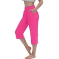 thumbnail image 1 of ZyeKqe Girls Capri Pants Casual Comfy High Waisted Yoga Pants Straight Wide Leg Summer Cropped Lounge Pants, 1 of 8
