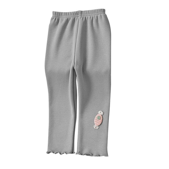 ZyeKqe Girls Fleece Lined Leggings Toddler High Waisted Cotton Tights Full Length Warm Winter Trousers