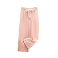 thumbnail image 1 of ZyeKqe Girls Lounge Pants Drawstring High Waisted Casual Pants Wide Leg Trousers with Pockets Loose Fitted, 1 of 6