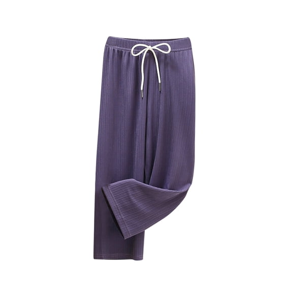 ZyeKqe Girls Lounge Pants Drawstring High Waisted Casual Pants Wide Leg Trousers with Pockets Loose Fitted