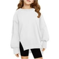 thumbnail image 1 of ZyeKqe Girls Oversized Sweatshirt Long Sleeve Crewneck Top Kids Lightweight Cute Pullover Tops 7-13 Years, 1 of 6