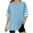 thumbnail image 1 of ZyeKqe Girls Oversized T Shirts Drop Shoulder Short Sleeve Shirts Round Neck Loose Fitted Summer Top, 1 of 7