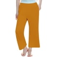thumbnail image 1 of ZyeKqe Girls Yoga Pants High Waisted Lounge Pants Straight Wide Leg Casual Comfy Summer Cropped Trousers, 1 of 3