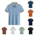 thumbnail image 1 of ZyeKqe Golf Shirts for Men Short Sleeve Lapel Collared Dress Shirts Loose Fitted Solid Color Work Blouses, 1 of 7